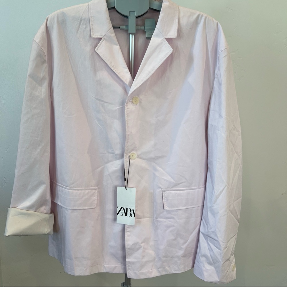 Zara Men's or Women’s Light Pink Blazer Men size 44 Women size XL or 2XL NWT